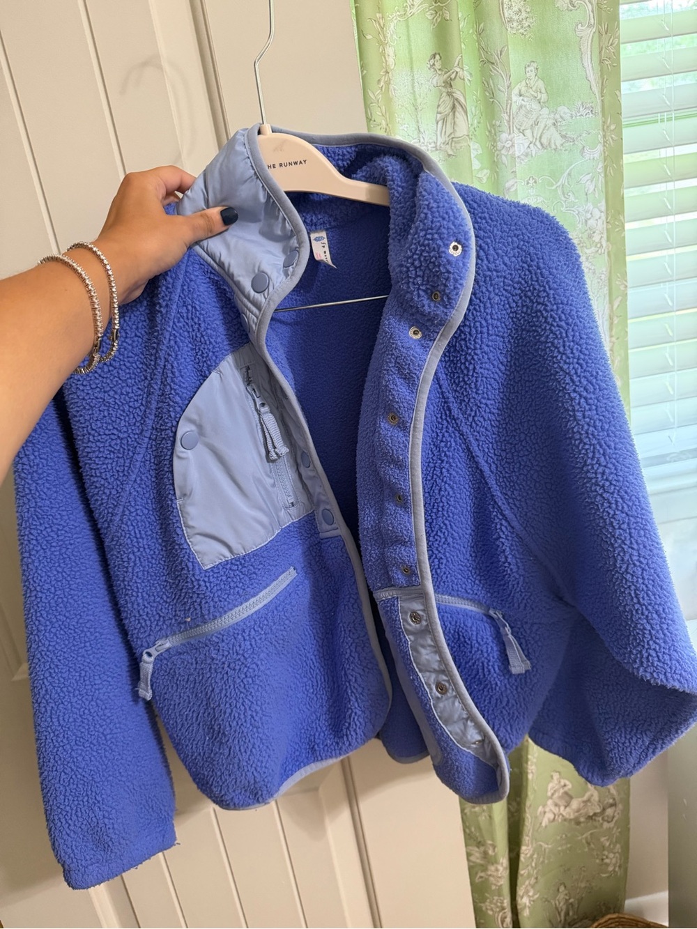 FP Movement by Free People Periwinkle Sherpa Snap-Up Jacket
